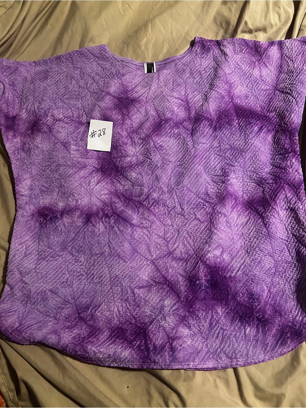 Purple Tie-Dye Short Sleeve Women's Top - Relaxed Fit
